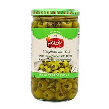 ALAHLAM SLICED GREEN OLIVES IN BRINE 700G